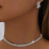 Accessories sthcute | Women Three Rowsu00A0Rhinestoneu00A0Choker Necklace Silver