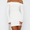 Occasion sthcute | Off Shoulder Cinched Waist Long Sleeve Mini Dress