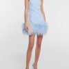 Dresses sthcute | Feather-Trimmedu00A0Bandeauu00A0Neck A-Lineu00A0Mini Dress