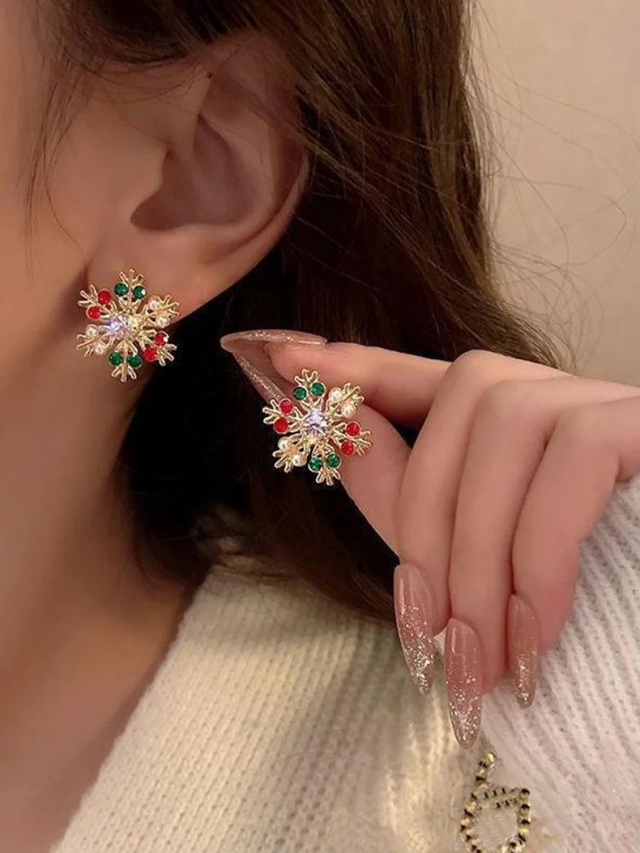 Accessories sthcute | Snowflake Shape Ring Earrings