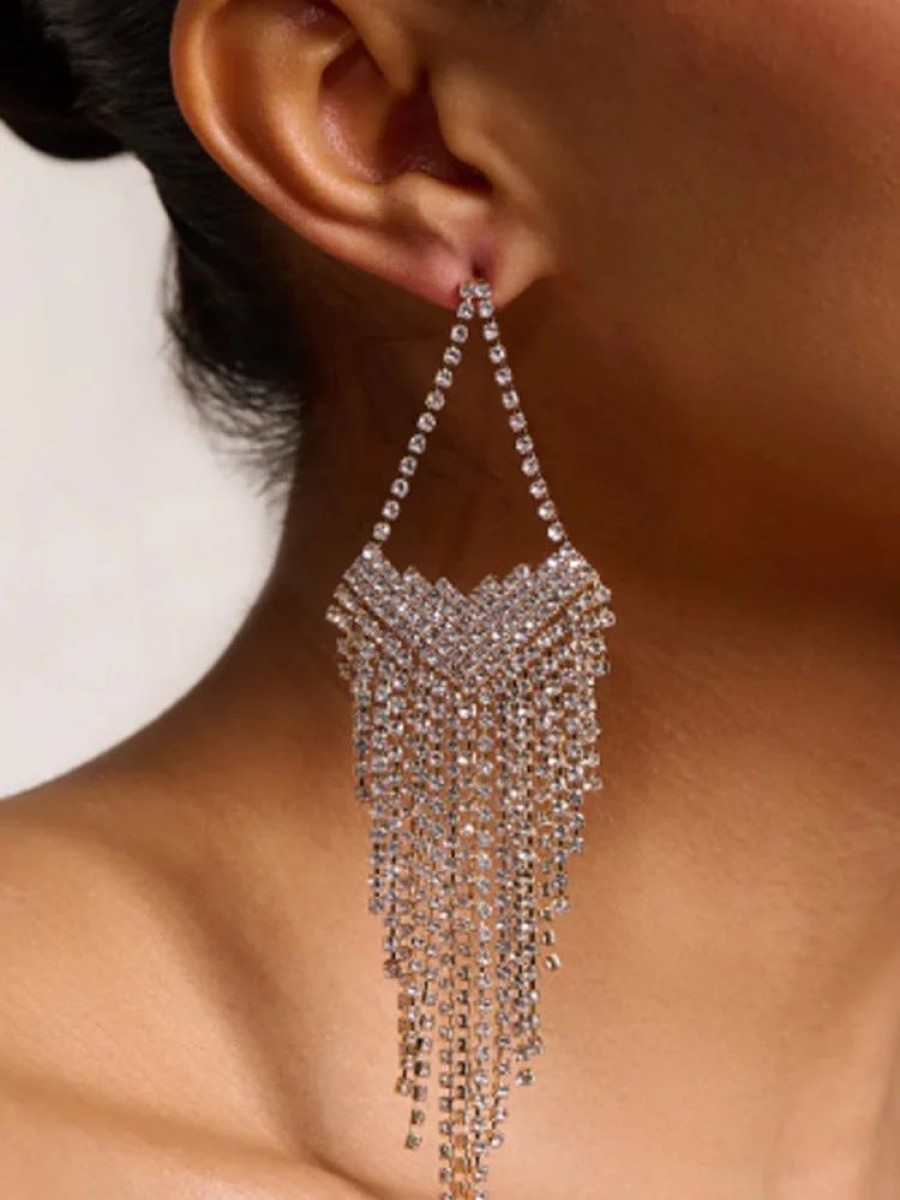 Accessories sthcute | Diamante Tassel Crystalu00A0Dropu00A0Earring