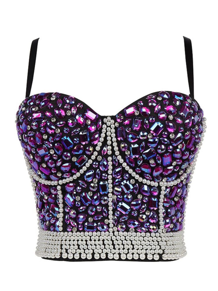 Tops sthcute | Bejeweled Taylor Swift Outfit Diamond Corset Cropu00A0Top