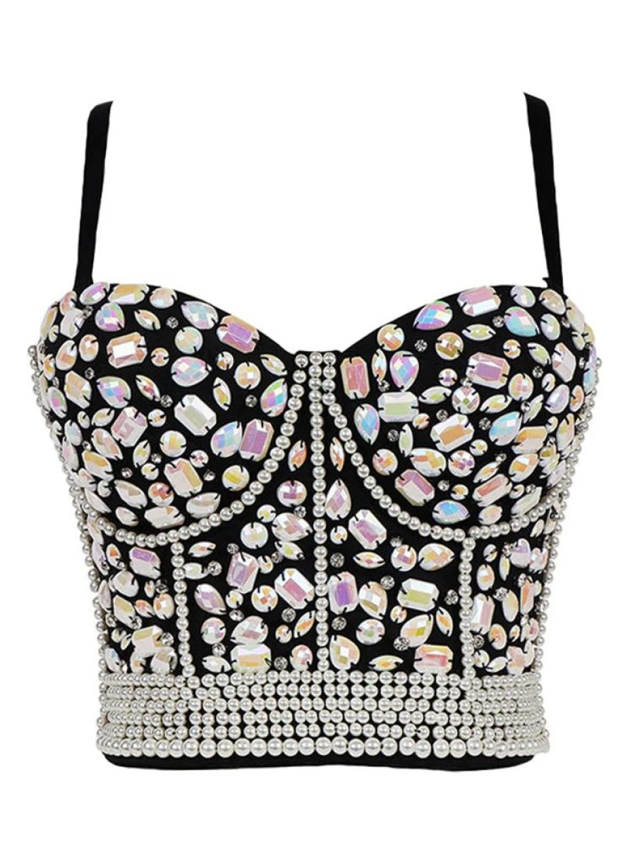 Tops sthcute | Bejeweled Taylor Swift Outfit Diamond Corset Cropu00A0Top