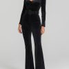 Occasion sthcute | Formal Velvet Long Sleeve Flaredu00A0Jumpsuit With Belt