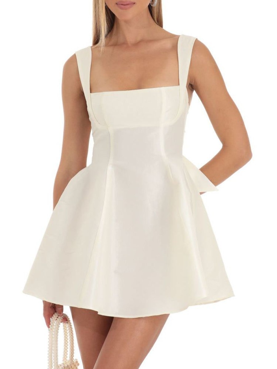 Dresses sthcute | Open Back Strap Ties Mini Flareu00A0Dress White