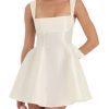 Winter Formal sthcute | Open Back Strap Ties Mini Flareu00A0Dress White