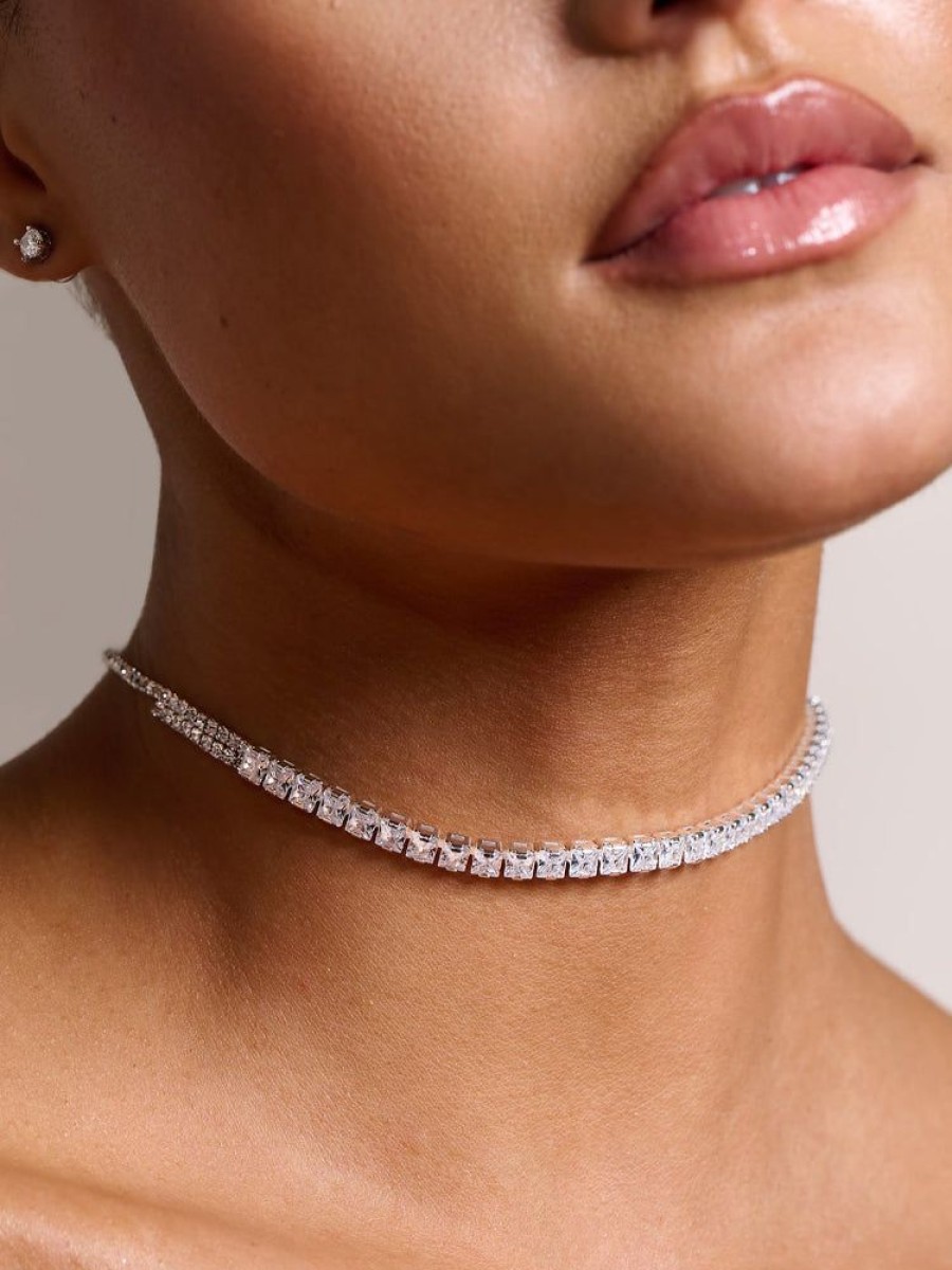 Accessories sthcute | Diamanteu00A0Crystal Embellishmentsu00A0Classic Choker Necklace Silver