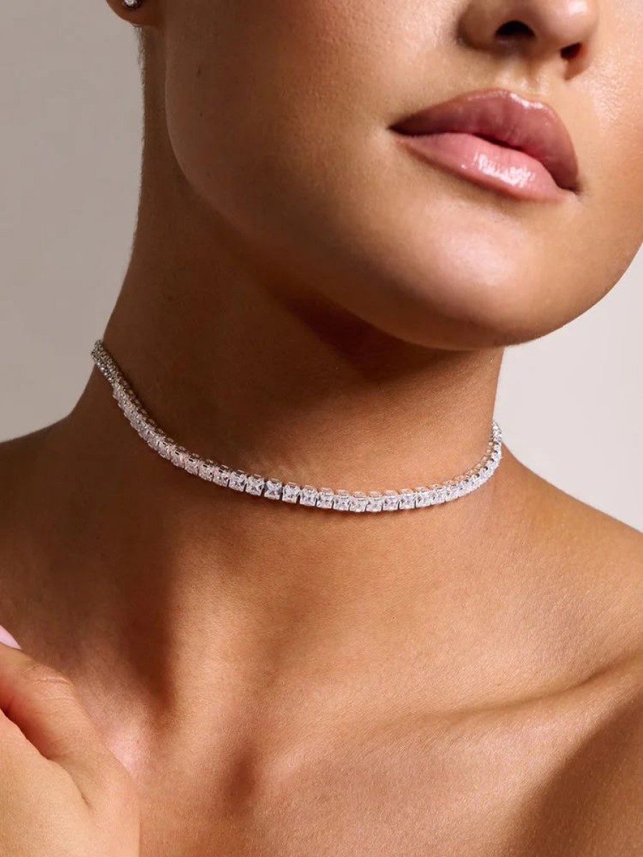 Accessories sthcute | Diamanteu00A0Crystal Embellishmentsu00A0Classic Choker Necklace Silver