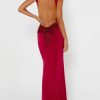 Dresses sthcute | Cowl Neckline Backless Bow Embellished Maxi Dress