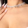 Accessories sthcute | Drop-Shaped Rhinestones Choker Pendant Necklace