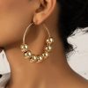 Accessories sthcute | Women En Bead Decor Hoopu00A0Earrings Gold