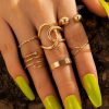 Accessories sthcute | Knuckle Stackable Midi Rings Set For Women Girls Gold