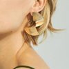 Accessories sthcute | Womenu00A0 Twisted Fan Stud Earrings Gold