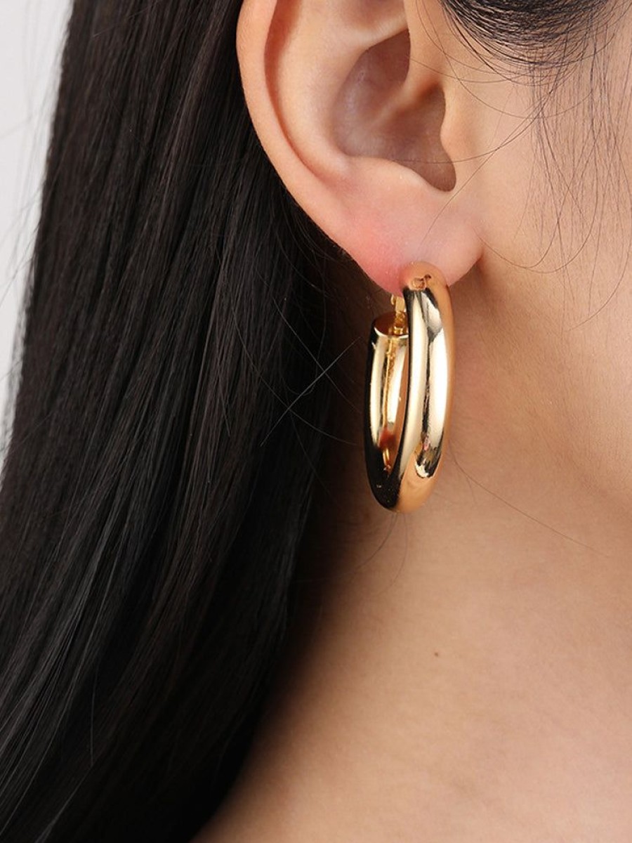 Accessories sthcute | Colored Lightweight Simple Hoop Earrings Gold