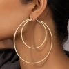 Accessories sthcute | Women Oversized Double Ring Decor Hoopu00A0Earrings