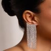 Accessories sthcute | Single Longu00A0Tassel Sparkling Crystal Earring Silver