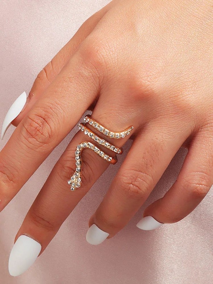 Accessories sthcute | Snake Rhinestones Knuckle Rings Index Finger Rings